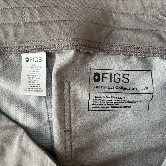 FIGS Zamora Jogger Scrub Pants Gray #1602, size LP - Picture 7 of 9